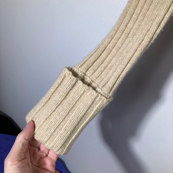 Womens Tory Burch‎ Turtleneck Cable Knit Sweater Tan Gray S - Picture 5 of 10